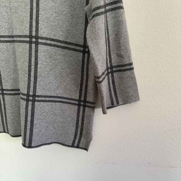 J.Jill Mock Neck Sweater Top Women’s Size S Gray Black Pane Pattern - Picture 8 of 10